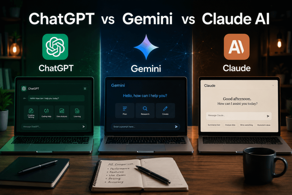 ChatGPT vs Gemini vs Claude AI